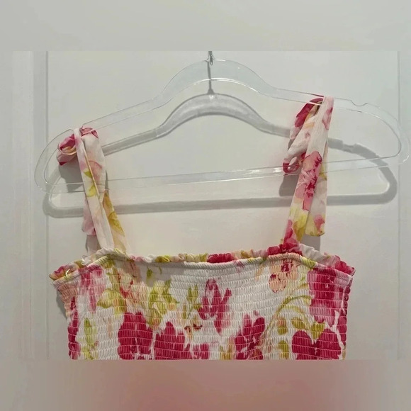Francesca's Trixxi Pink Floral Sundress with Tie Straps - Picture 5 of 12